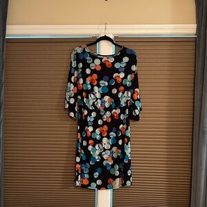 Madison Black Dress with Colorful Polka Dots